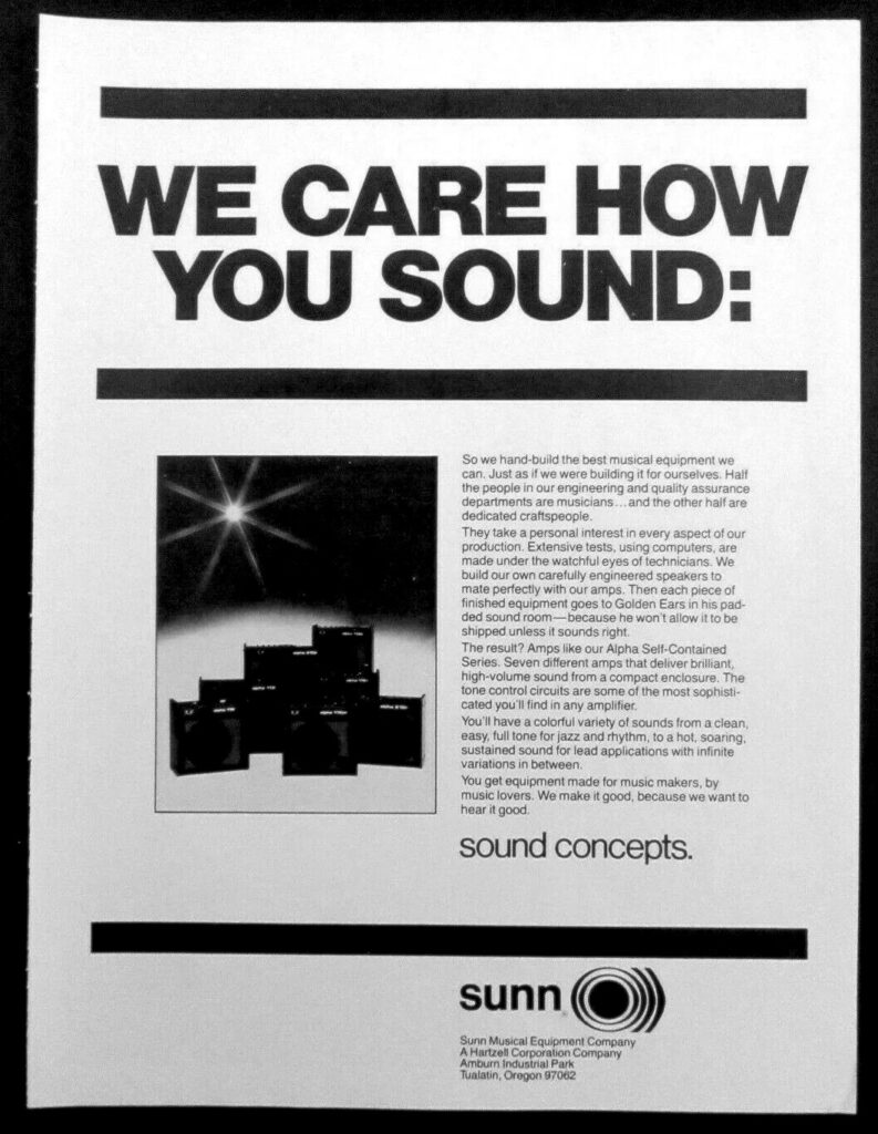 Vintage Sunn Amp Print Advertising