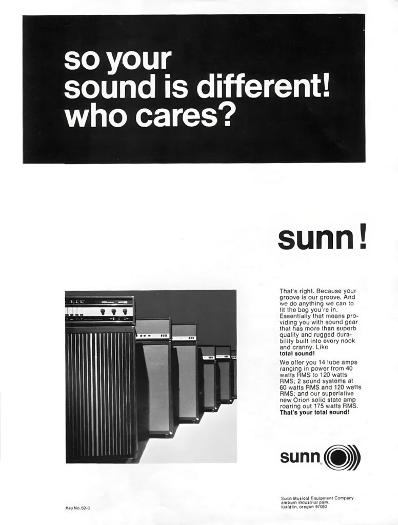 Vintage Sunn Amp Print Advertising