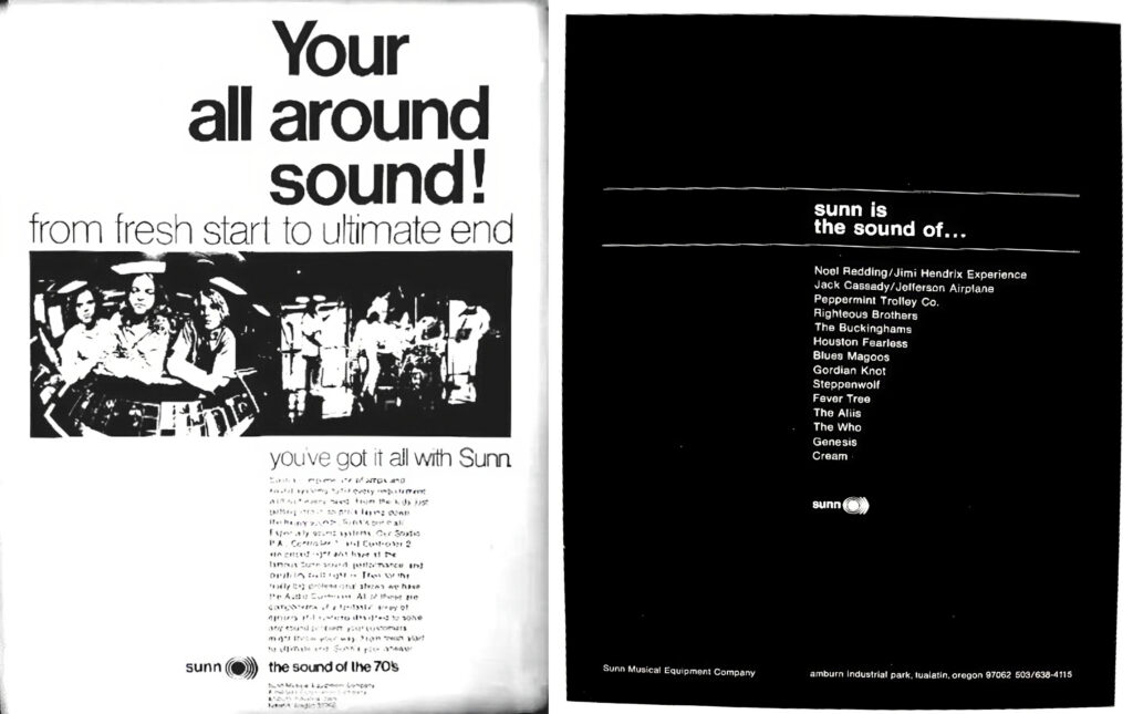 Vintage Sunn Amp Print Advertising