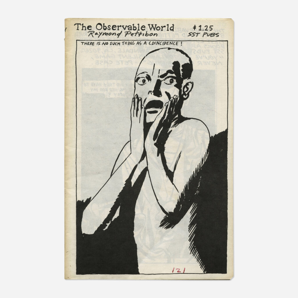 Flyers and art from the 80s California hardcore punk scene by illustrator and frequent Black Flag collaborator Raymond Pettibon