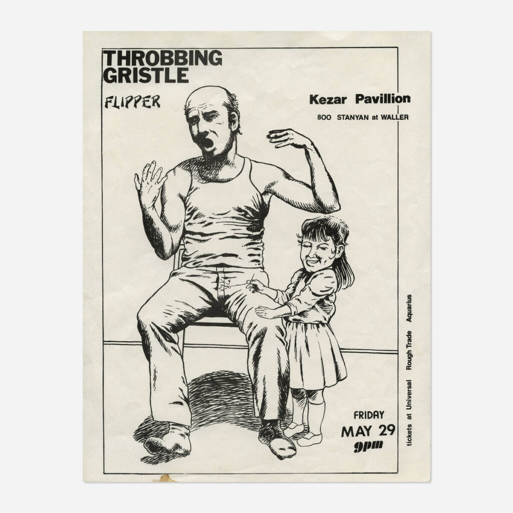 Flyers and art from the 80s California hardcore punk scene by illustrator and frequent Black Flag collaborator Raymond Pettibon
