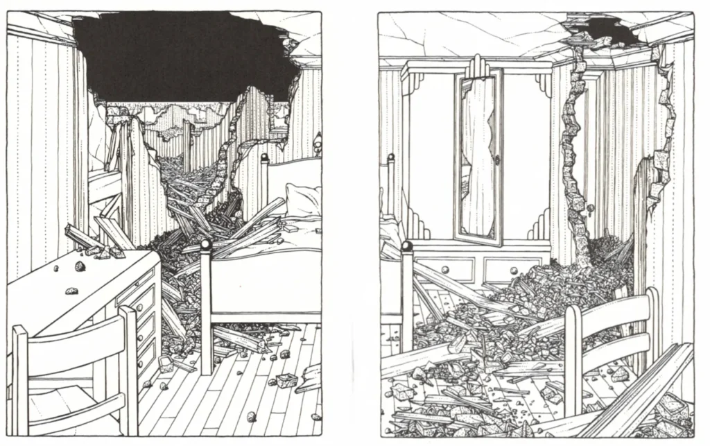 Avant-garde graphic novel The Cage by Canadian artist Martin Vaughn-James