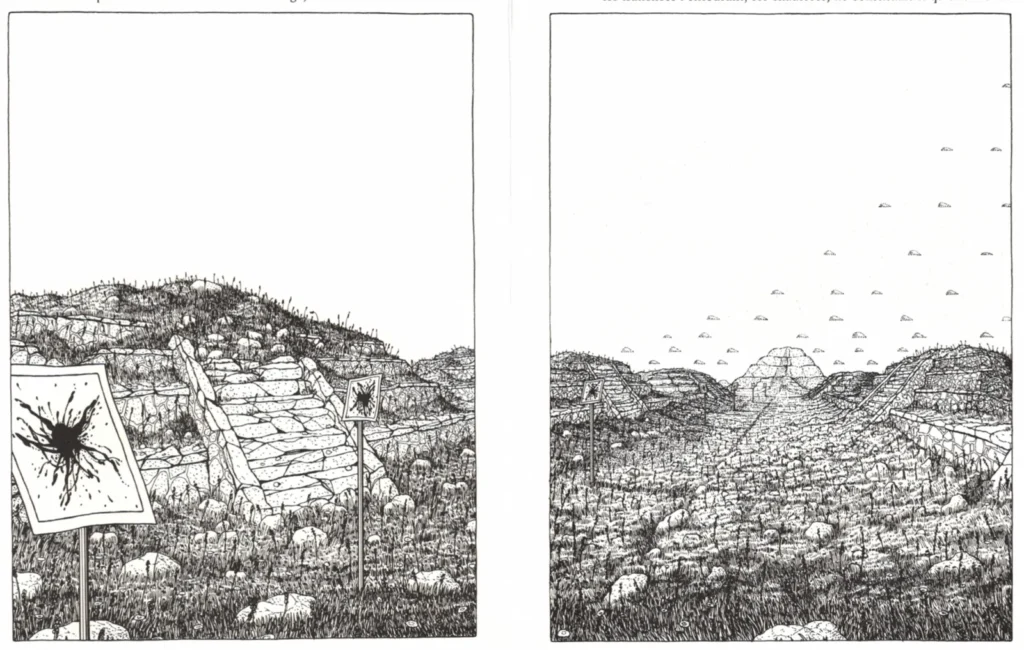 Avant-garde graphic novel The Cage by Canadian artist Martin Vaughn-James