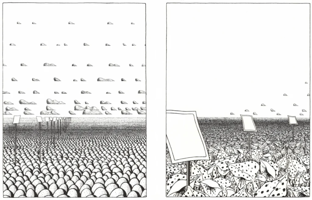 Avant-garde graphic novel The Cage by Canadian artist Martin Vaughn-James