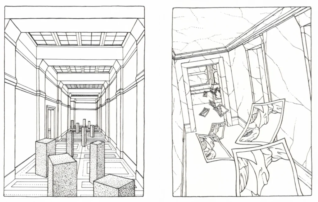 Avant-garde graphic novel The Cage by Canadian artist Martin Vaughn-James