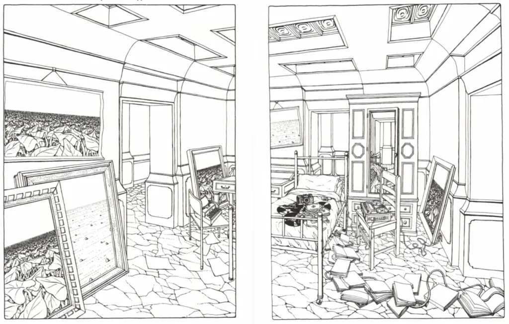 Avant-garde graphic novel The Cage by Canadian artist Martin Vaughn-James