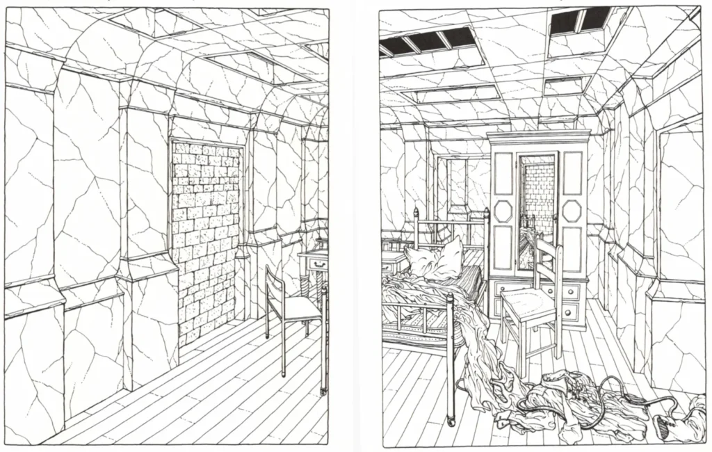 Avant-garde graphic novel The Cage by Canadian artist Martin Vaughn-James