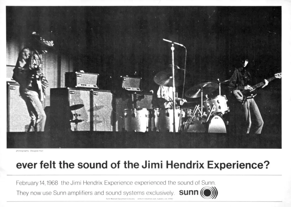 Retro print advertising for Sunn Amps