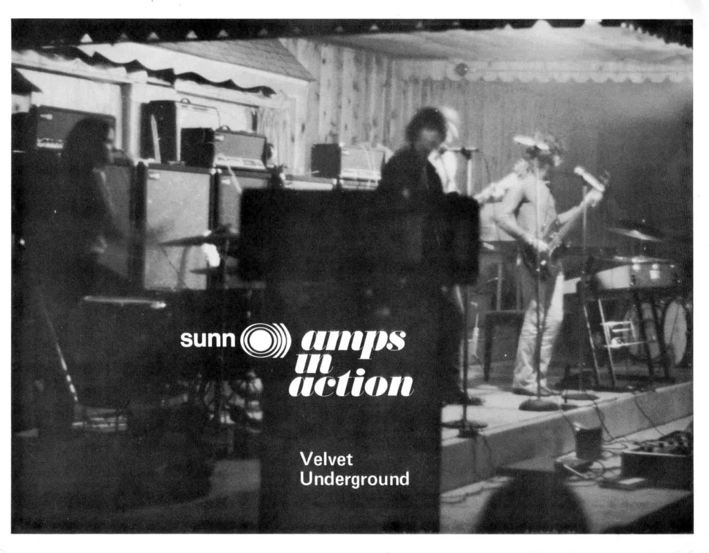 Retro print advertising for Sunn Amps