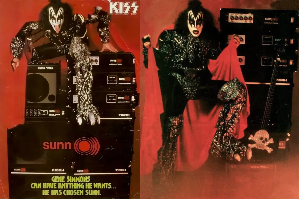 Retro print advertising for Sunn Amps