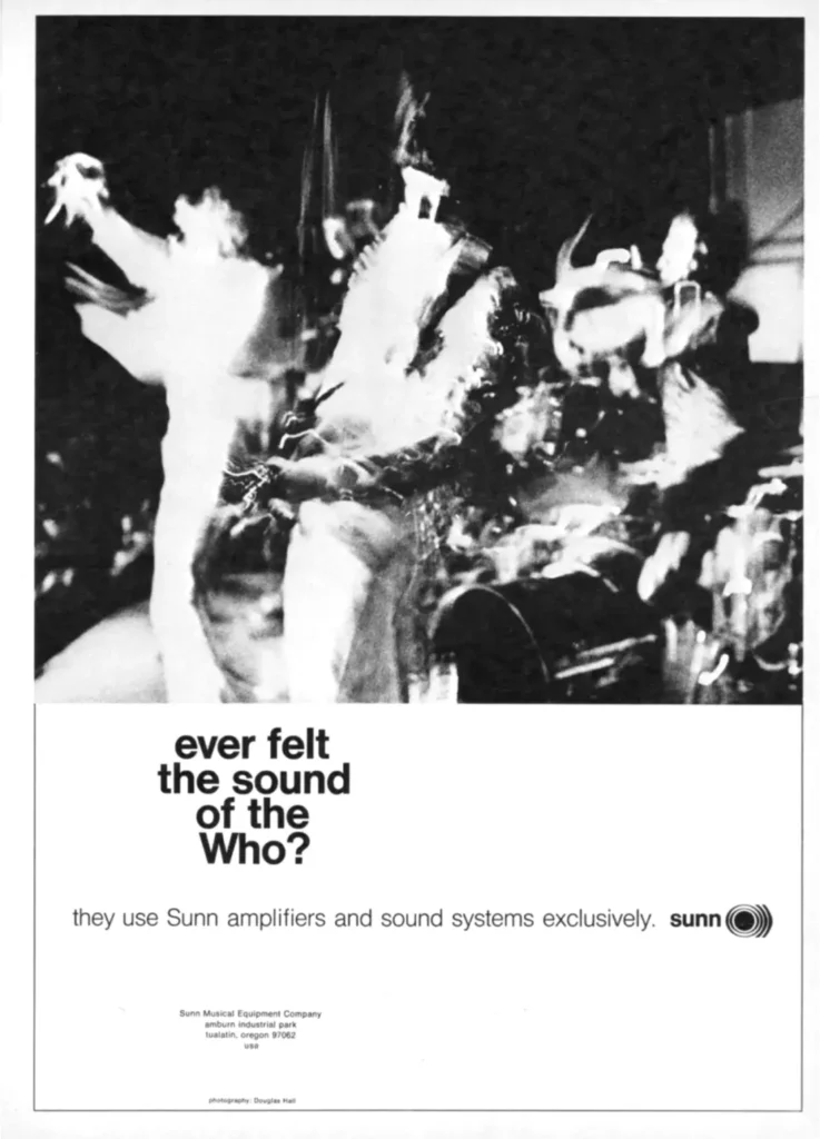 Retro print advertising for Sunn Amps