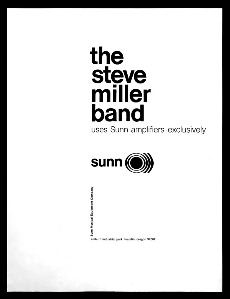 Retro print advertising for Sunn Amps