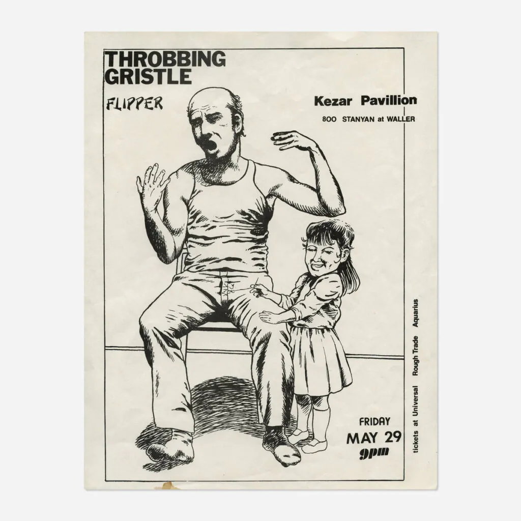 Flyers and art from the 80s California hardcore punk scene by illustrator and Black Flag collaborator Raymond Pettibon