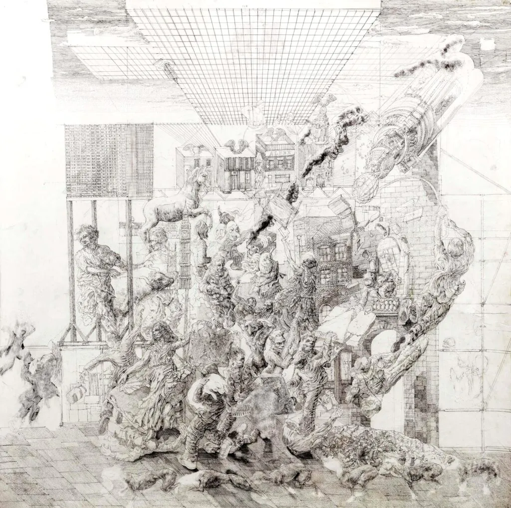 UK East London Artist Louis Pohl Koseda Surreal Realist Drawings