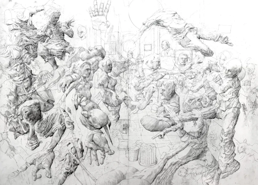 UK East London Artist Louis Pohl Koseda Surreal Realist Drawings