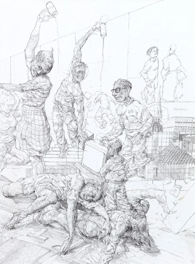 UK East London Artist Louis Pohl Koseda Surreal Realist Drawings