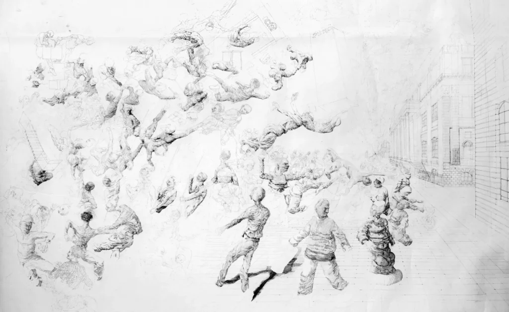 UK East London Artist Louis Pohl Koseda Surreal Realist Drawings