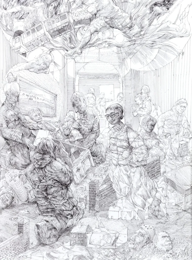 UK East London Artist Louis Pohl Koseda Surreal Realist Drawings
