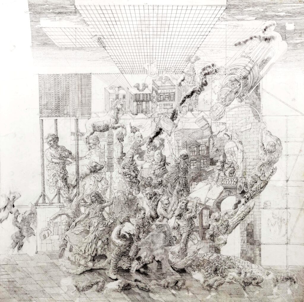 UK East London Artist Louis Pohl Koseda Surreal Realist Drawings