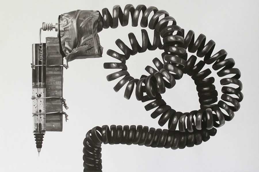 Paintings of Tattoo Guns from a Mexican Prison