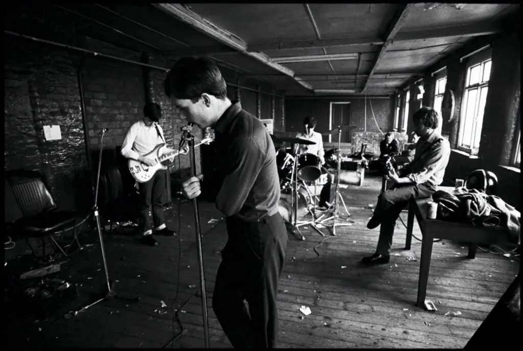 Ian Curtis and Joy Division at TJ Davidson’s Rehearsal Room, Manchester, 1979