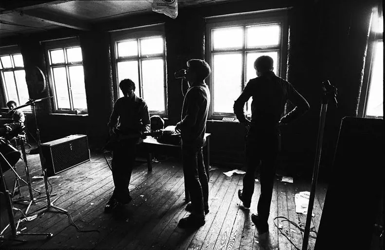 Ian Curtis and Joy Division at TJ Davidson’s Rehearsal Room, Manchester, 1979