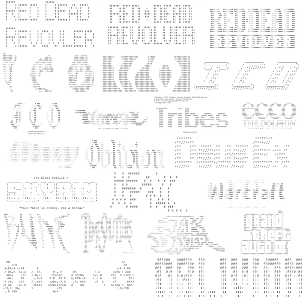 Video game guide ASCII art