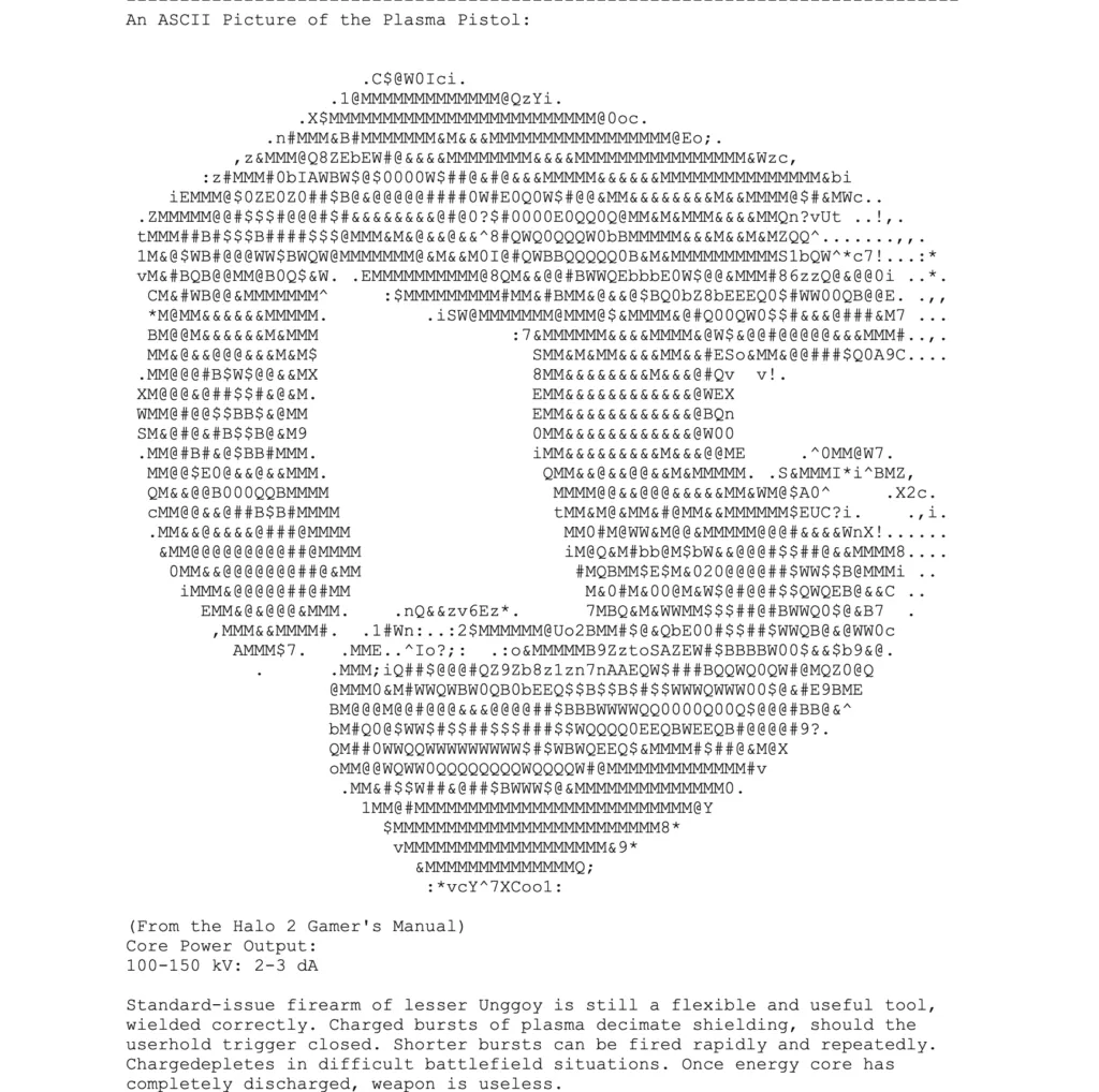 Video game guide ASCII art