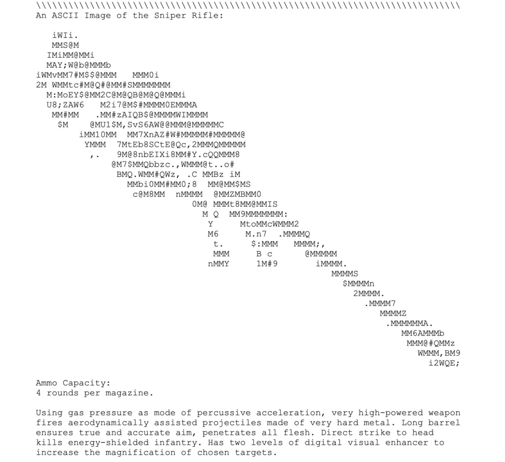 Video game guide ASCII art