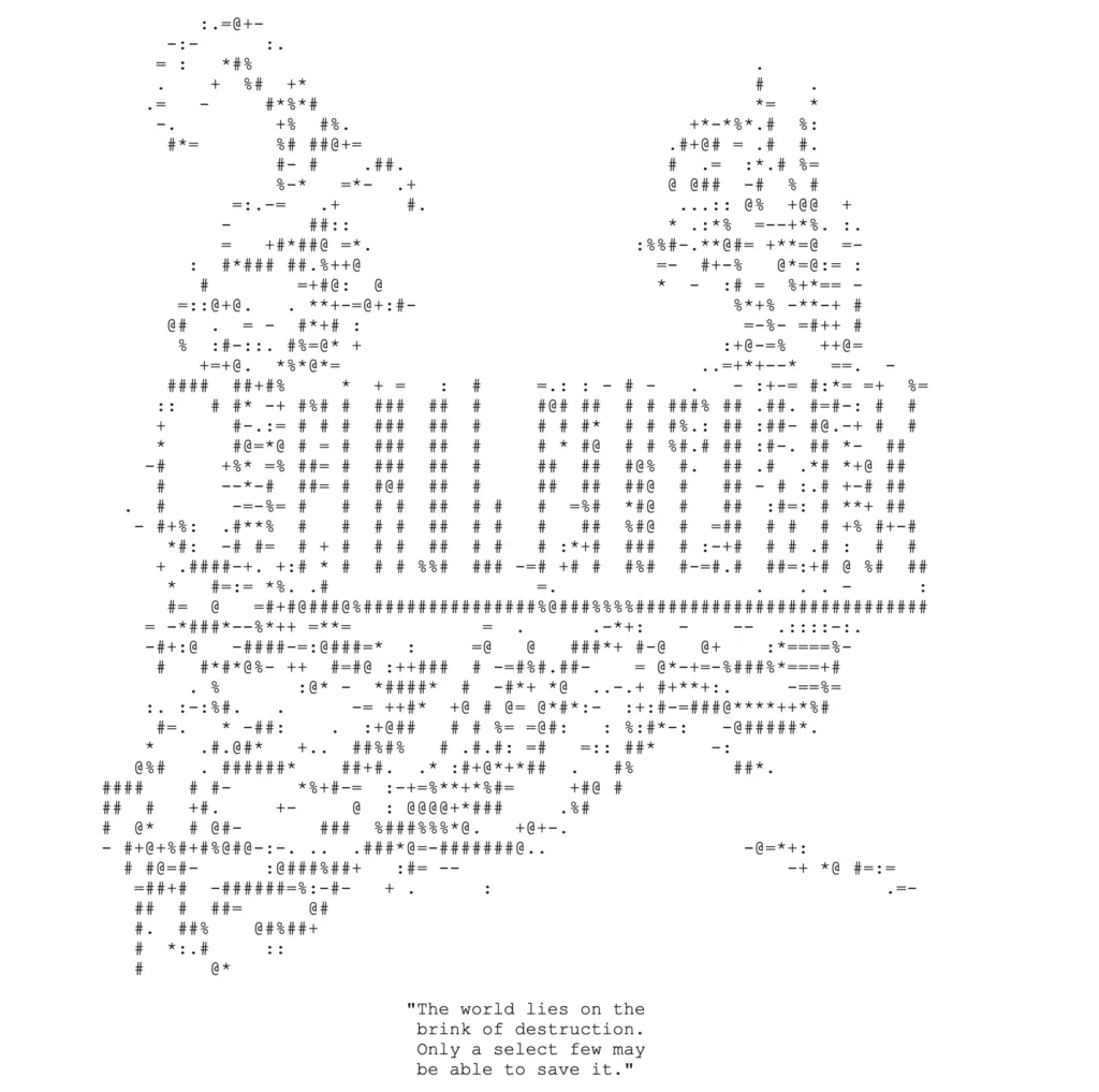 Video game guide ASCII art