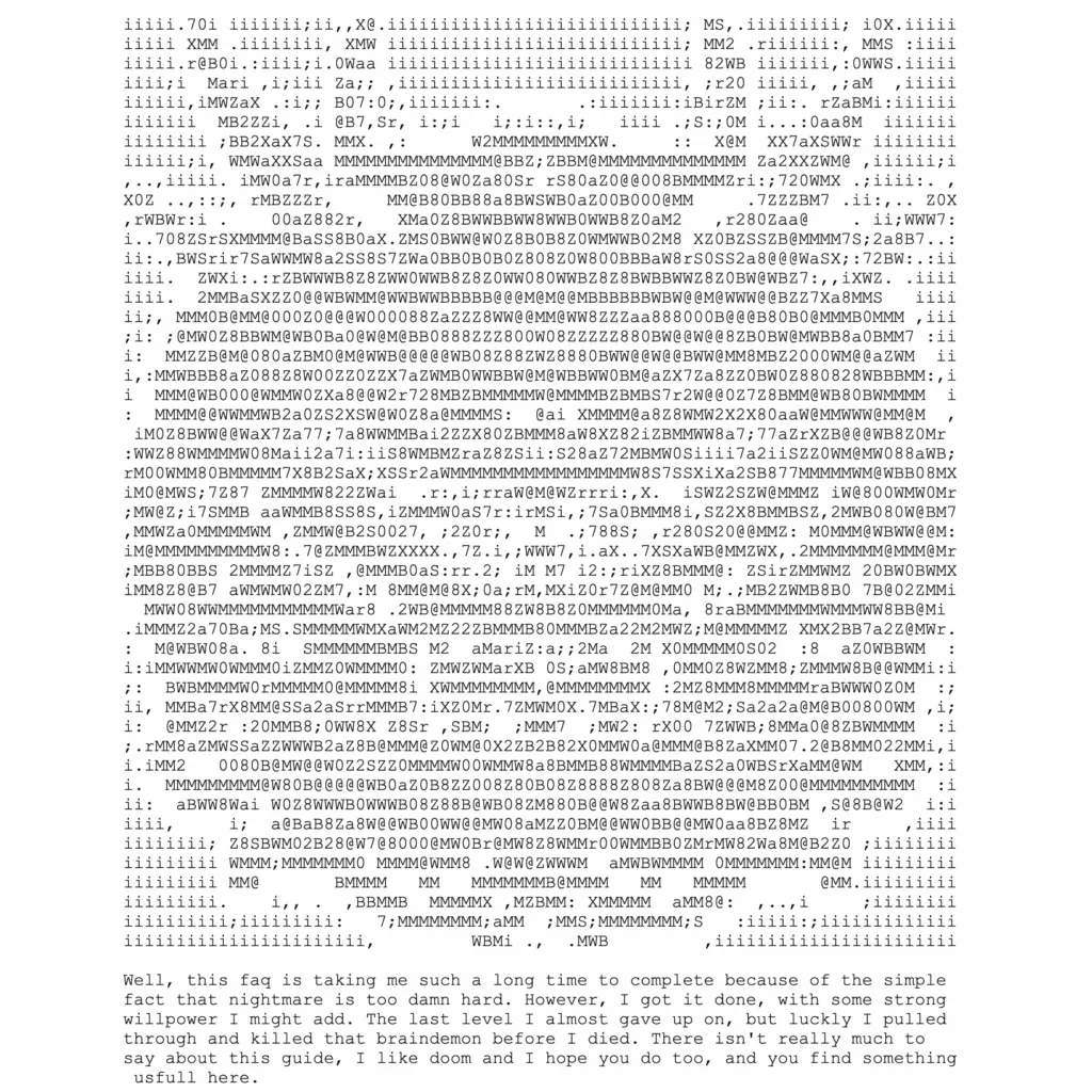 Video game guide ASCII art