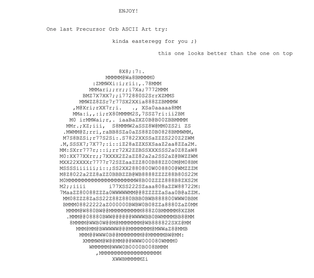 Video game guide ASCII art