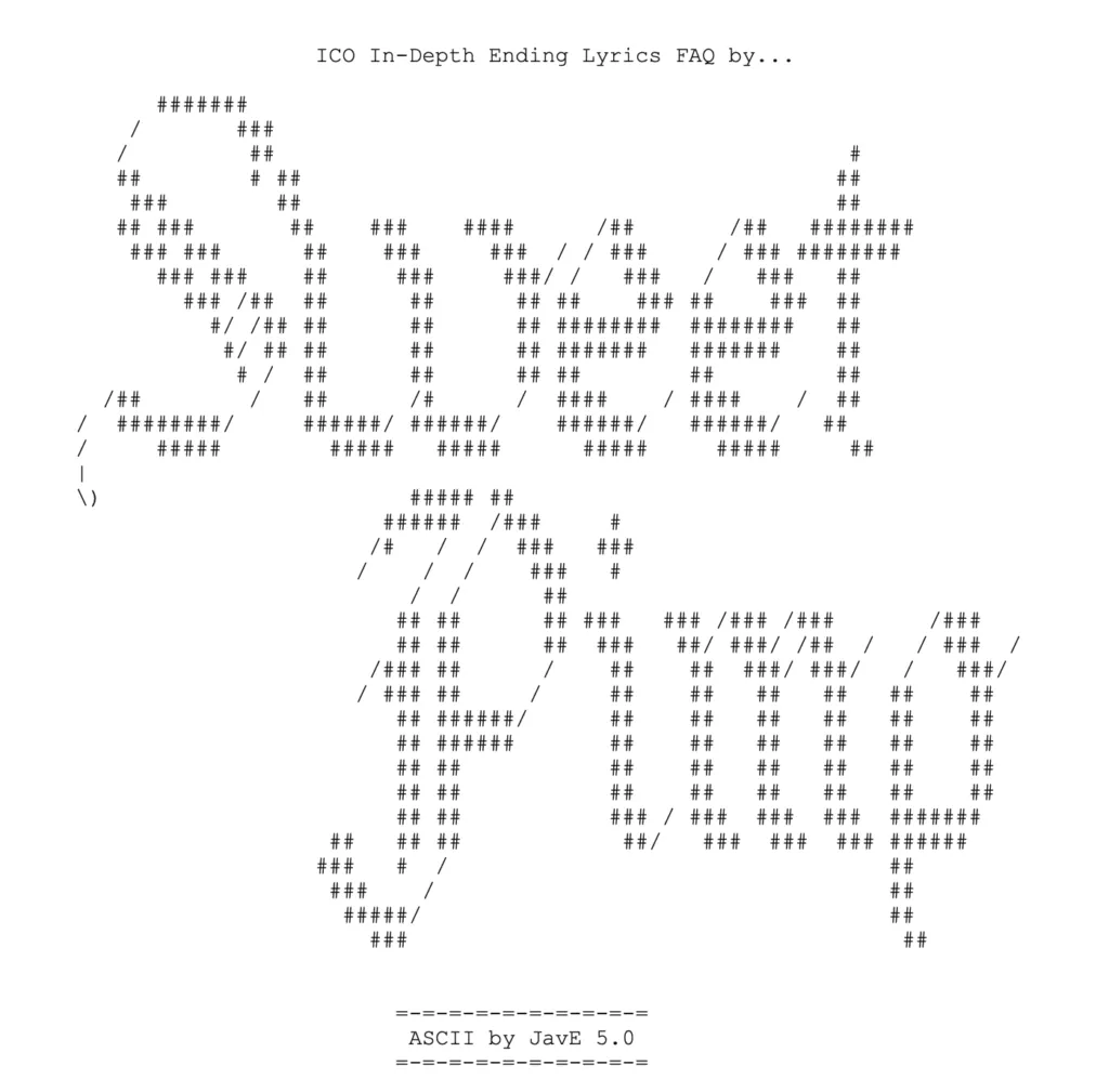 Video game guide ASCII art