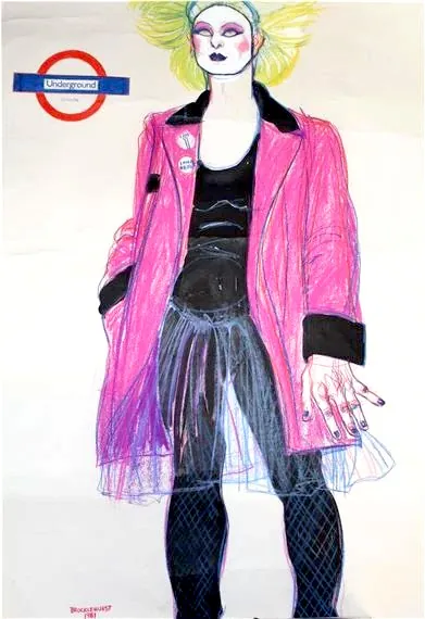 Jo Brocklehurst Punk Fashion Illustration