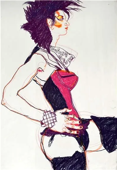 Jo Brocklehurst Punk Fashion Illustration